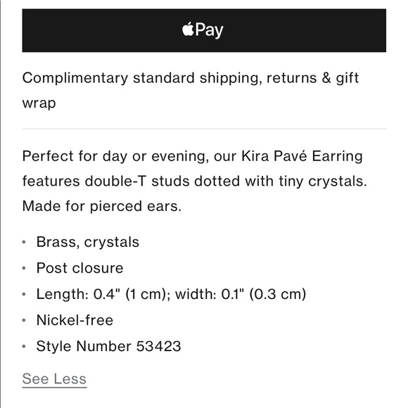 Tory Burch KIRA PAVÉ STUD EARRING Silver/Crystal - Picture 7 of 7